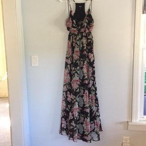 Express Black Floral Maxi Dress